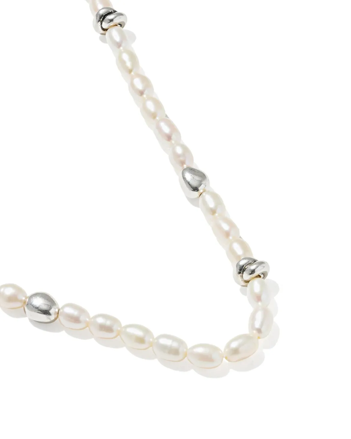 Gabriella Vintage Silver Pearl Strand Necklace