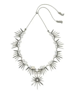 Gabriella Vintage Silver Pearl Statement Necklace