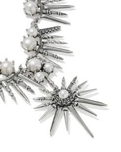 Gabriella Vintage Silver Pearl Statement Necklace