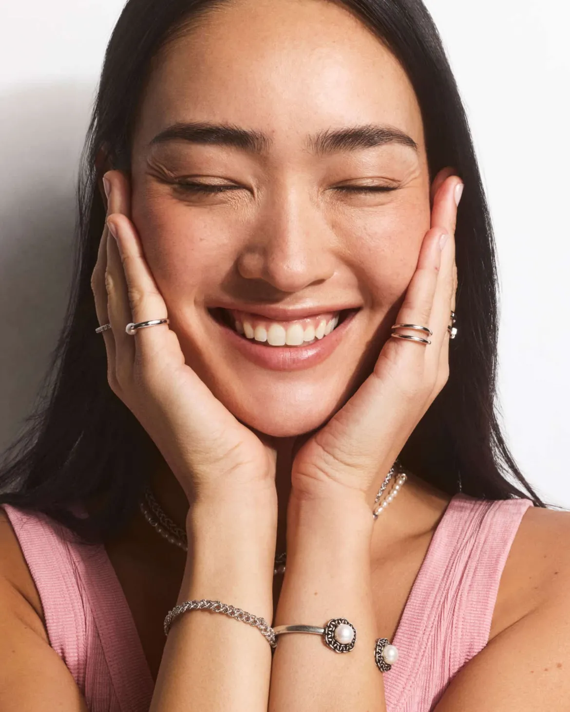 Gabriella Vintage Silver Pearl Cuff Bracelet