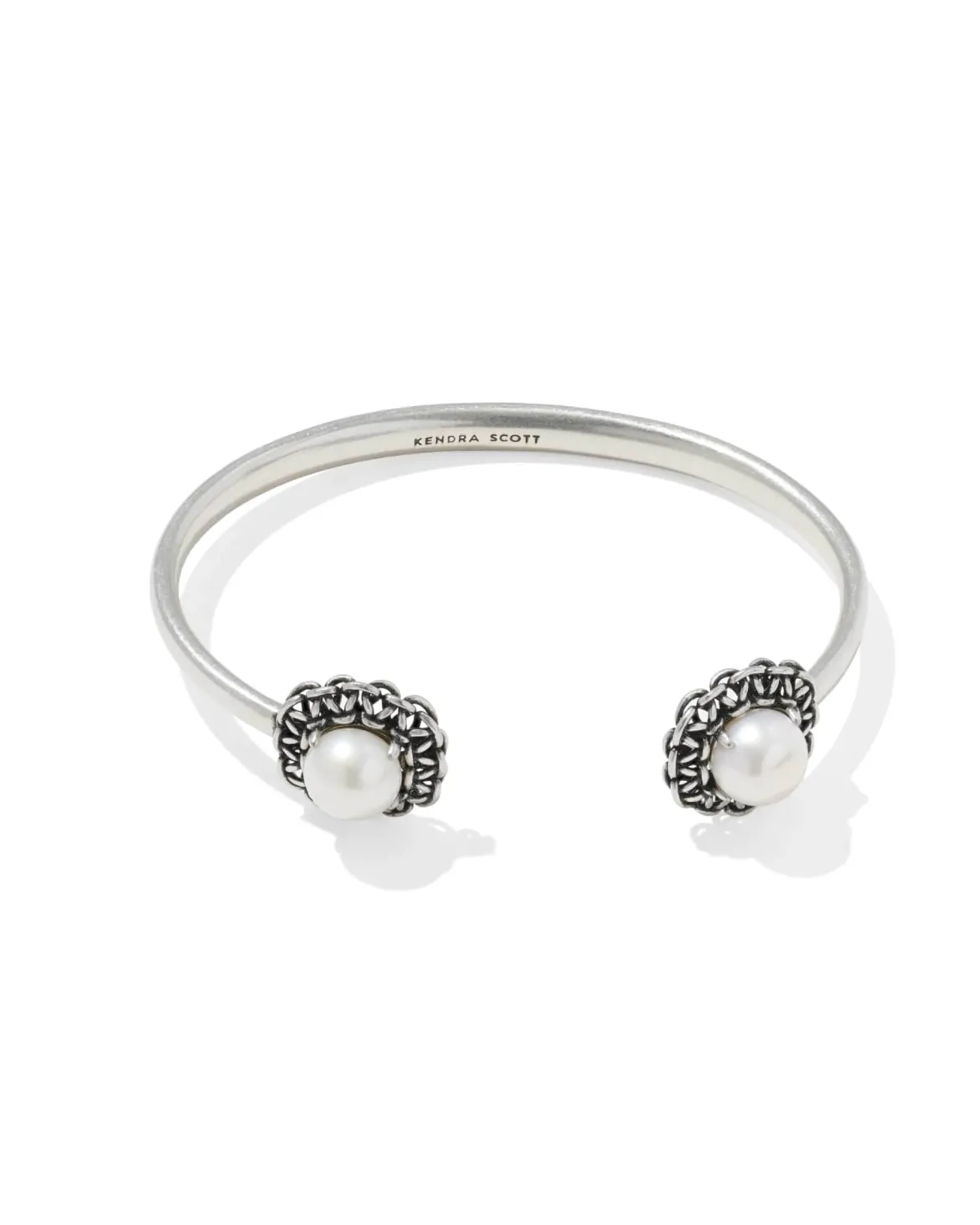 Gabriella Vintage Silver Pearl Cuff Bracelet