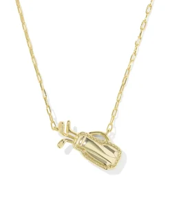 Golf Gold Short Pendant Necklace