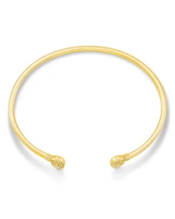 Grayson Gold Cuff Bracelet in White Crystal