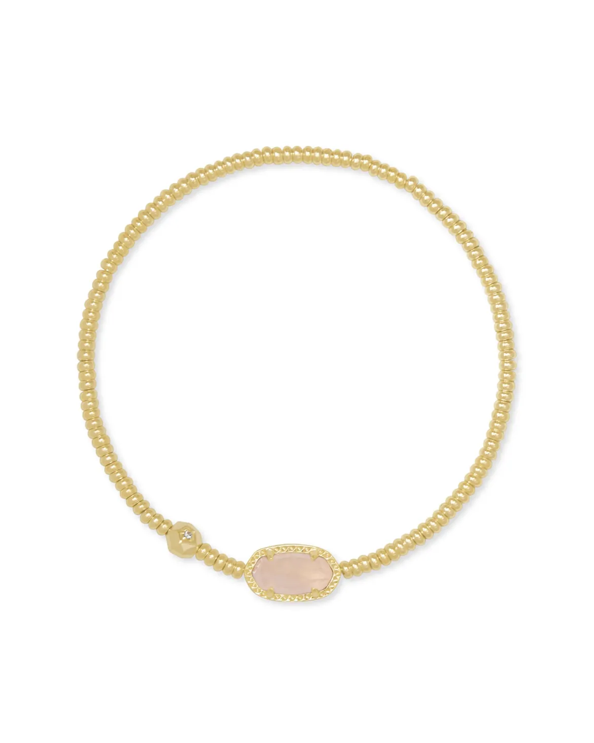 Grayson Gold Stretch Bracelet in Rose Quartz