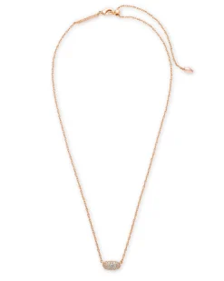 Grayson Rose Gold Pendant Necklace in White CZ