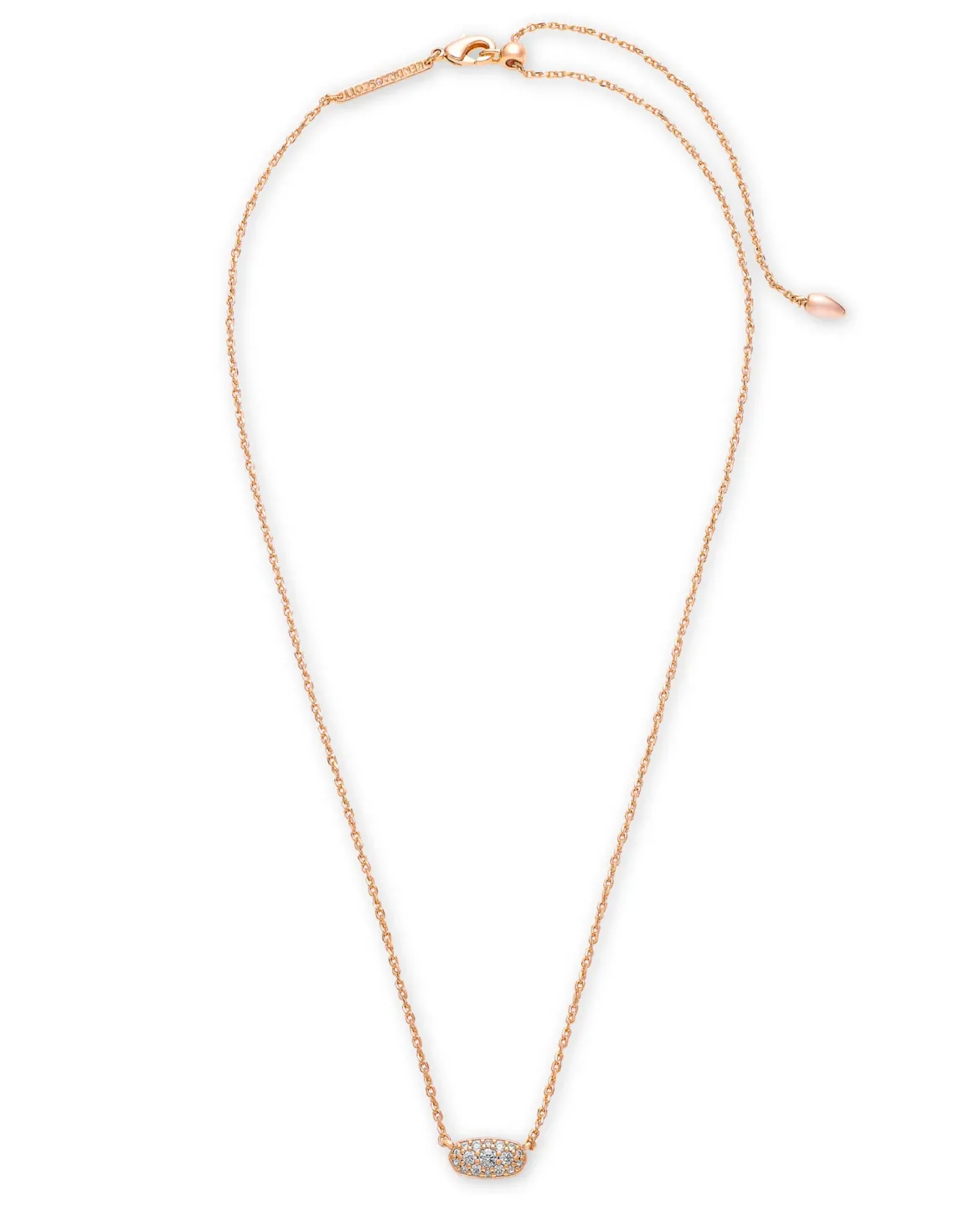 Grayson Rose Gold Pendant Necklace in White CZ