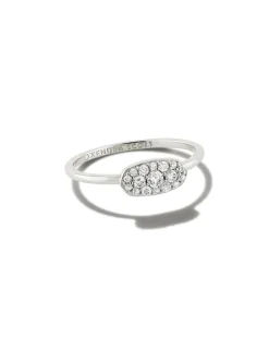 Grayson Silver Band Ring in White CZ