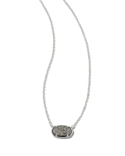 Grayson Silver Pendant Necklace in Platinum Drusy