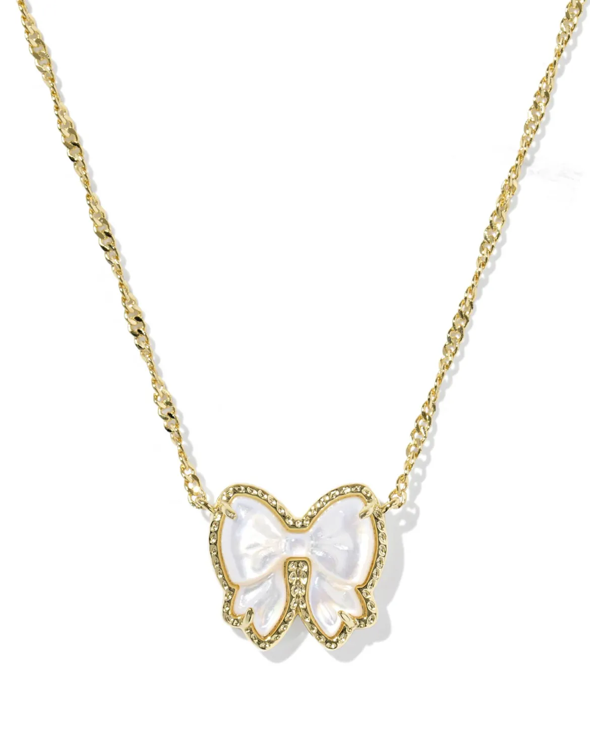 Haley Bow Gold Short Pendant Necklace