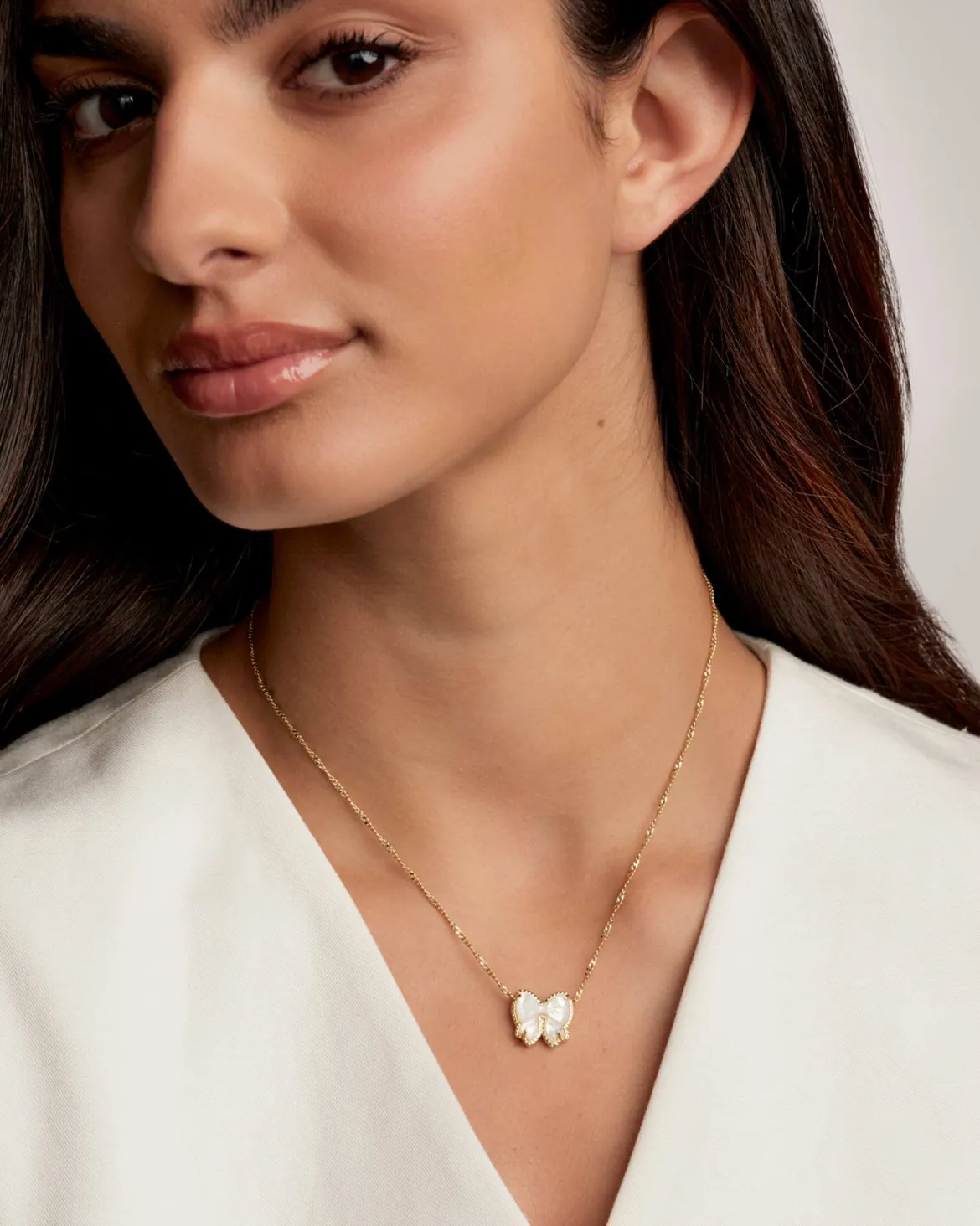 Haley Bow Gold Short Pendant Necklace