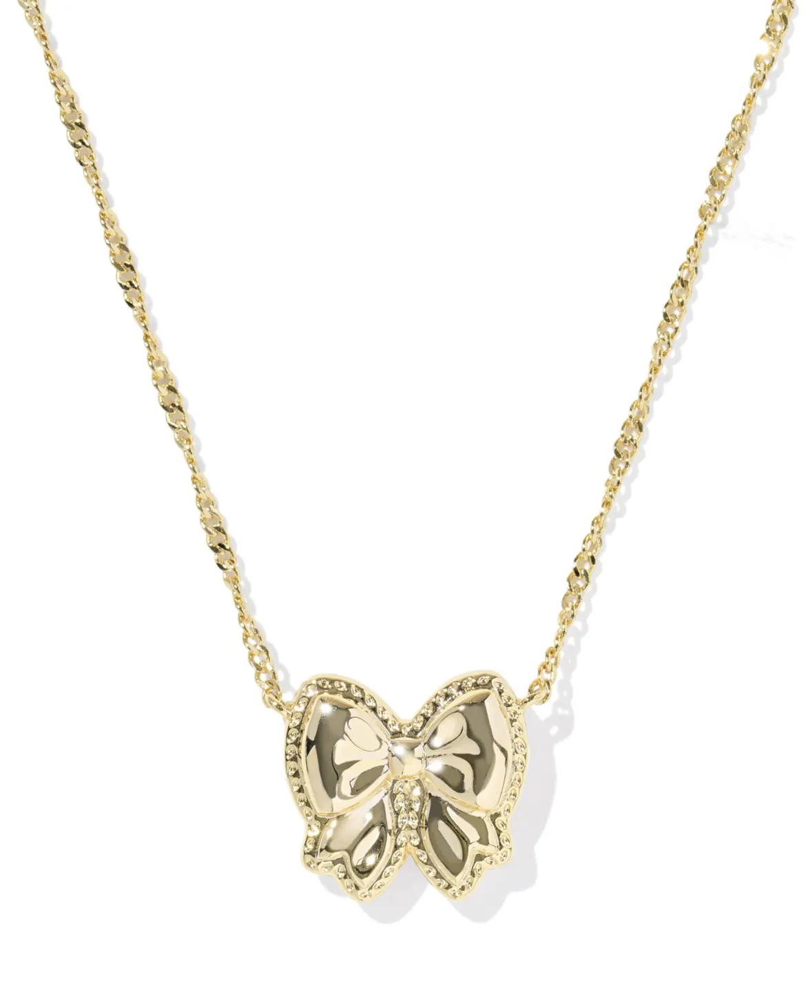 Haley Bow Gold Short Pendant Necklace
