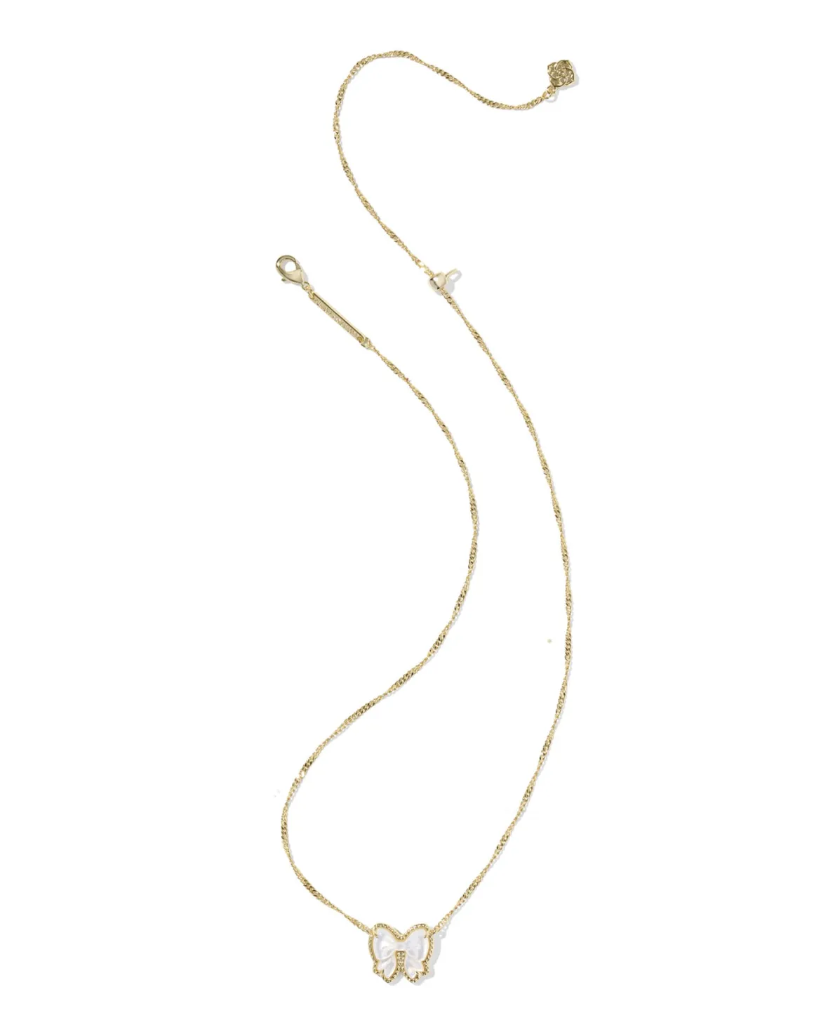 Haley Bow Gold Short Pendant Necklace