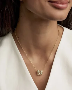 Haley Bow Gold Short Pendant Necklace