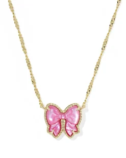 Haley Bow Gold Short Pendant Necklace