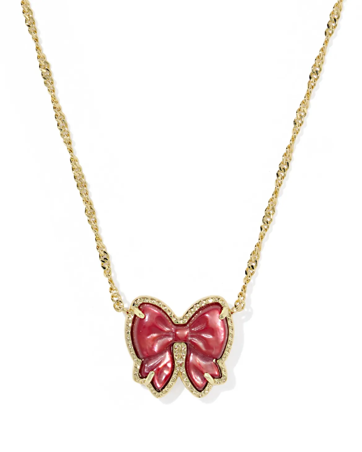 Haley Bow Gold Short Pendant Necklace