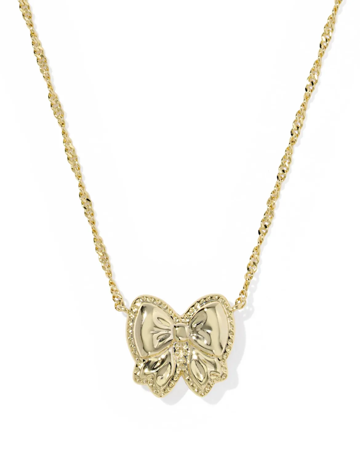 Haley Bow Gold Short Pendant Necklace