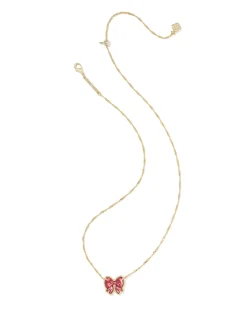 Haley Bow Gold Short Pendant Necklace