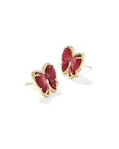 Haley Bow Gold Stud Earrings