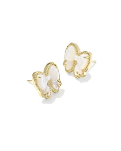 Haley Bow Gold Stud Earrings