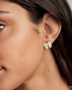 Haley Bow Gold Stud Earrings