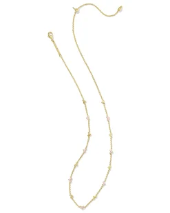 Haven Gold Strand Necklace in Pink Enamel