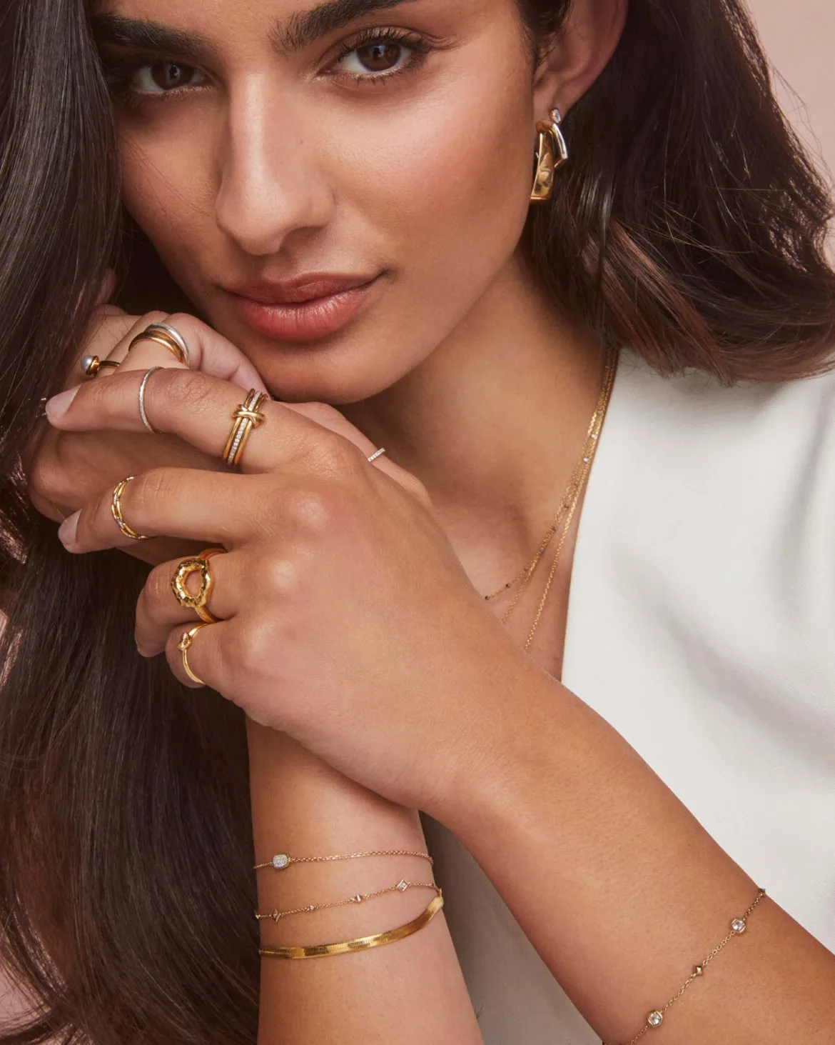 Herringbone Chain Bracelet in 18k Yellow Gold Vermeil