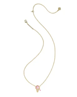 Ice Cream Gold Short Pendant Necklace