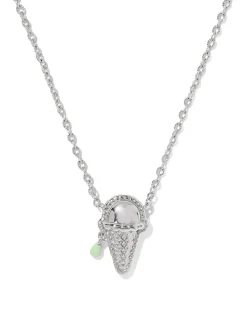 Ice Cream Silver Short Pendant Necklace