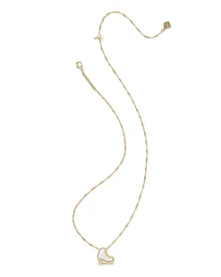 Ice Skate Gold Short Pendant Necklace