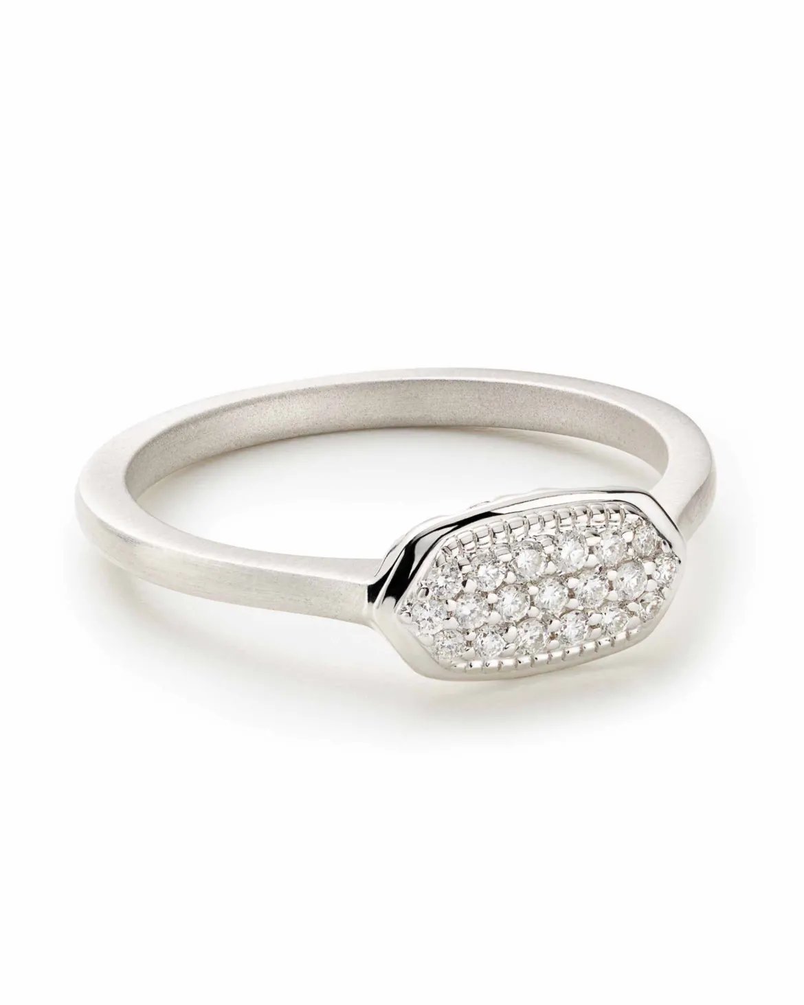 Isa Ring in Pave Diamond and 14k White Gold