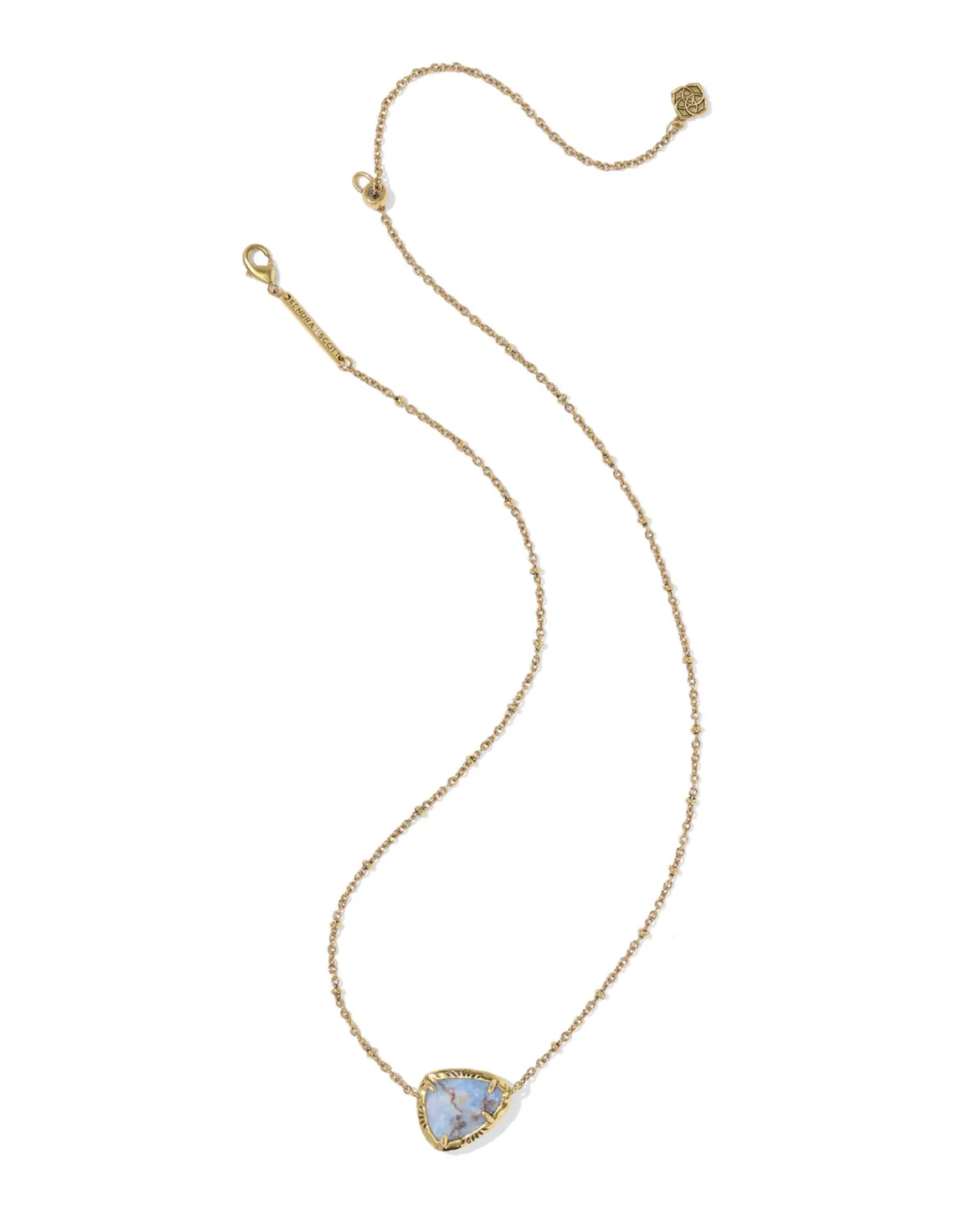Jamie Etch Frame Vintage Gold Short Pendant Necklace
