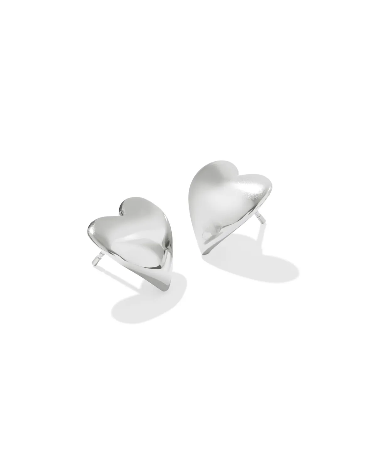 Jasmine Heart Stud Earrings in Sterling Silver