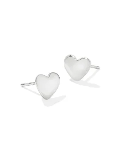Jasmine Sterling Silver Small Heart Stud Earrings