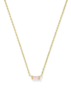 Juliette Gold Pendant Necklace in Rose Quartz