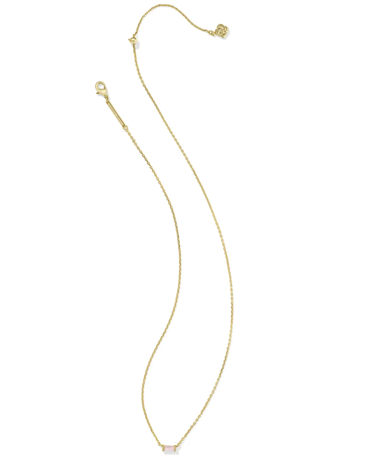 Juliette Gold Pendant Necklace in Rose Quartz