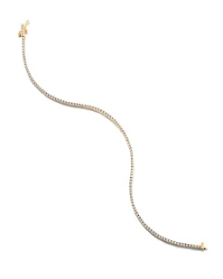 14k Yellow Gold Tennis Bracelet in White Diamond