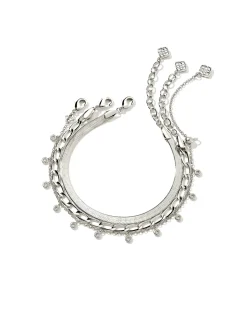 Kassie Set of 3 Chain Bracelets in Silver