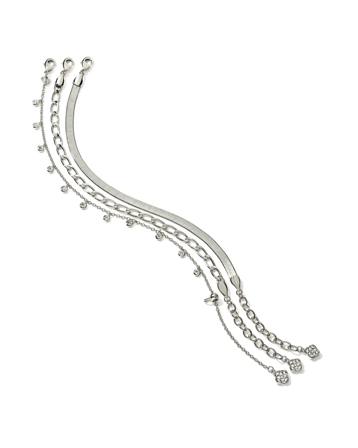Kassie Set of 3 Chain Bracelets in Silver