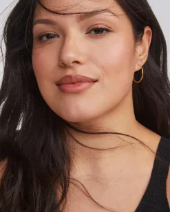 Keeley 25mm Small Hoop Earrings in 18k Gold Vermeil