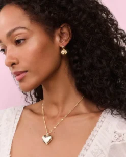 Kendra Scott x LoveShackFancy Bow Gold Convertible Huggie Earrings