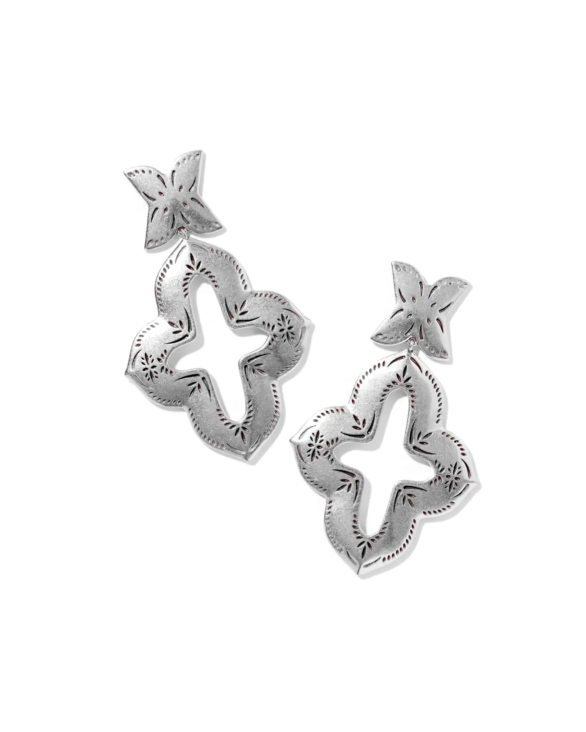 Keziah Etch Vintage Gold Statement Earrings