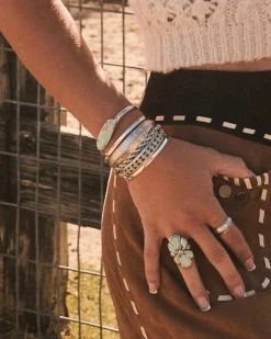 Keziah Vintage Silver Etch Frame Band Ring