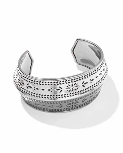 Keziah Vintage Silver Etch Statement Cuff Bracelet
