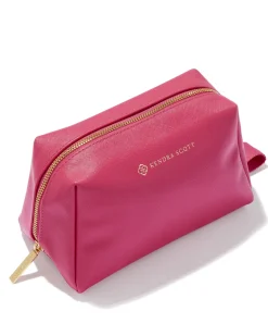 Large Cosmetic Zip Case in Hot Pink