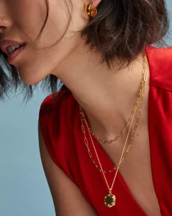 Large Metal Davie 18k Gold Vermeil Locket Necklace