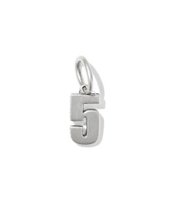 Large Metal Number 5 Oxidized Sterling Silver Charm