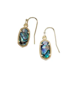 Lee Gold Drop Earrings in Abalone Shell
