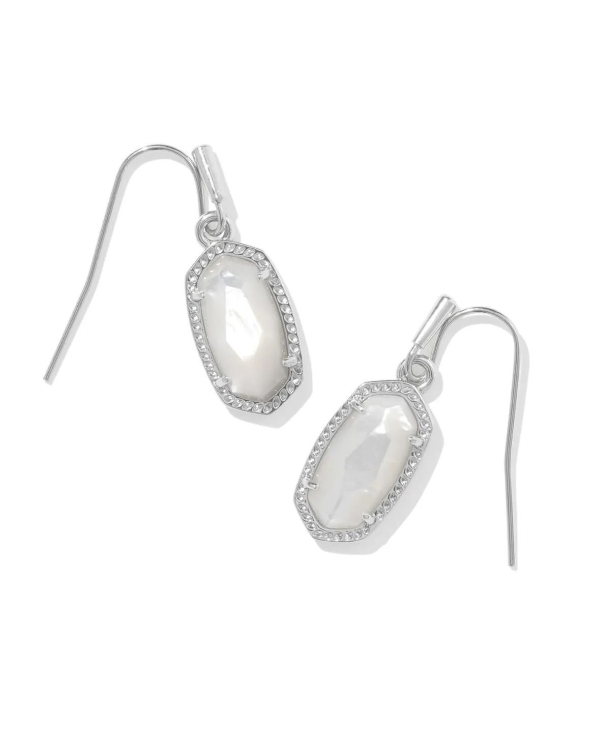 Lee Silver Drop Earrings in Ivory Mother-of-Pearl