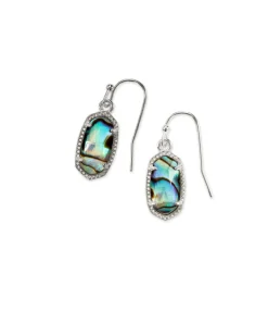 Lee Silver Drop Earrings in Abalone Shell