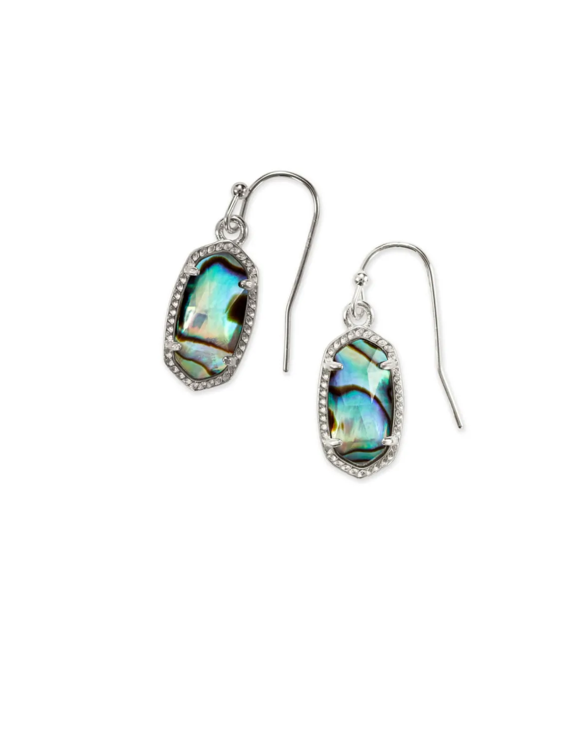 Lee Silver Drop Earrings in Abalone Shell